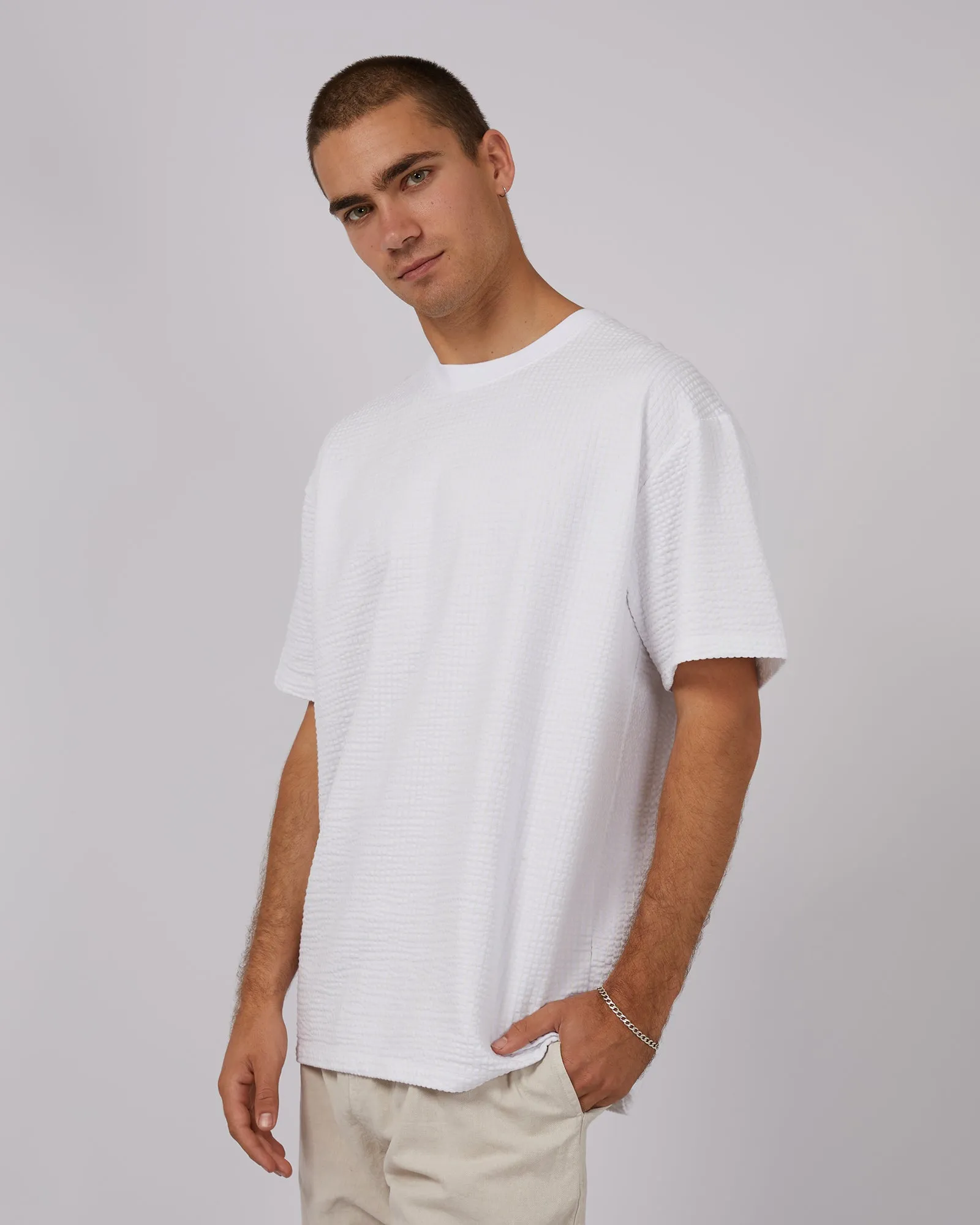 Seersucker Tee White