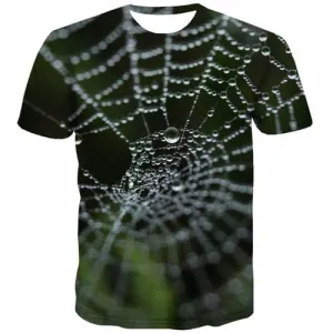 Spider Web T shirts Men Terror Tshirts Casual Halloween T-shirts 3d Hilarious Tshirts Cool Anime T-shirts Graphic Short Sleeve