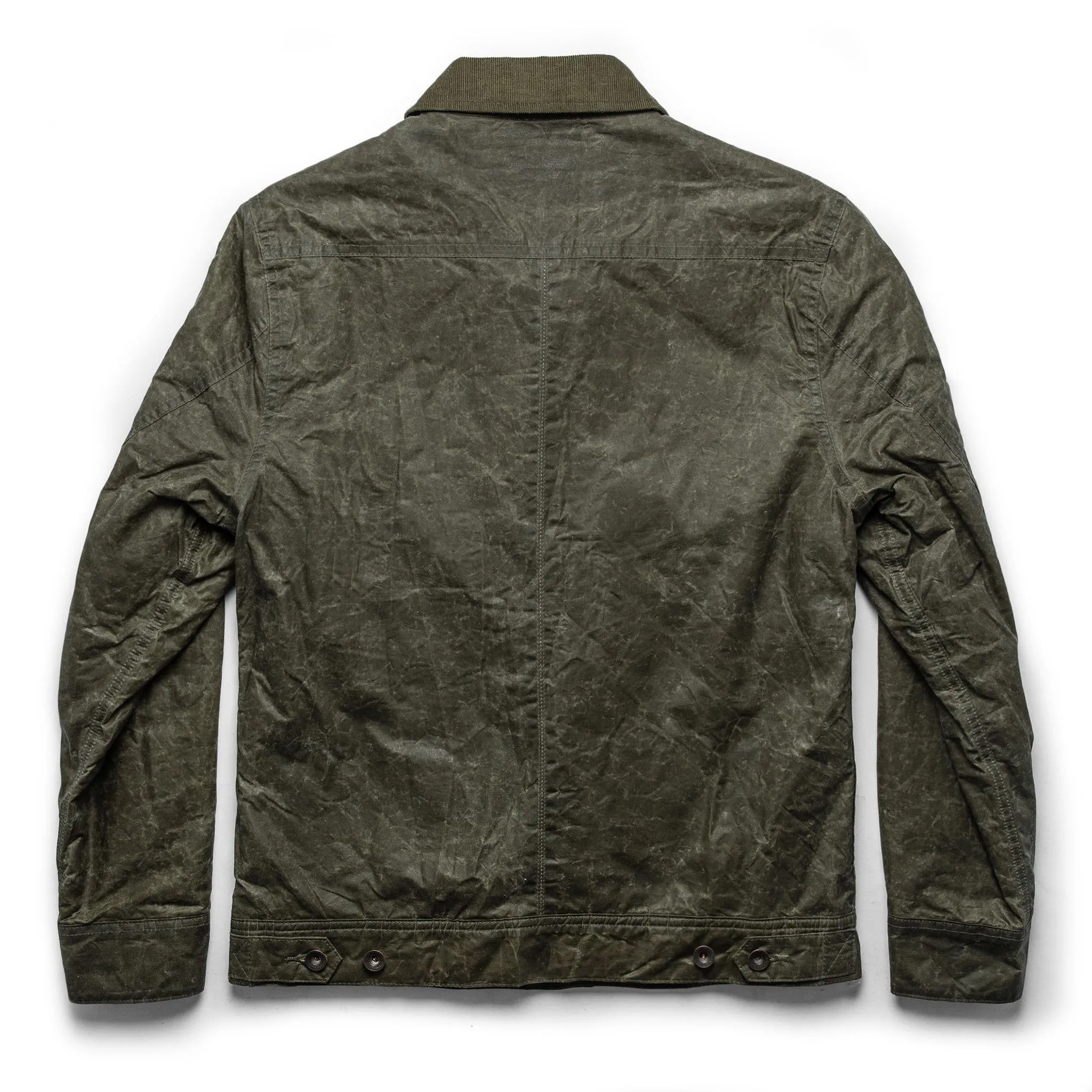 The Lined Long Haul Jacket in Olive Waxed Canvas