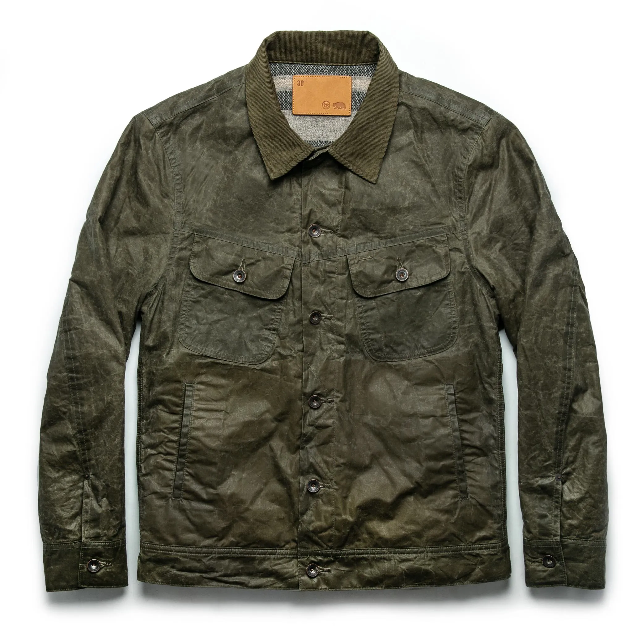 The Lined Long Haul Jacket in Olive Waxed Canvas