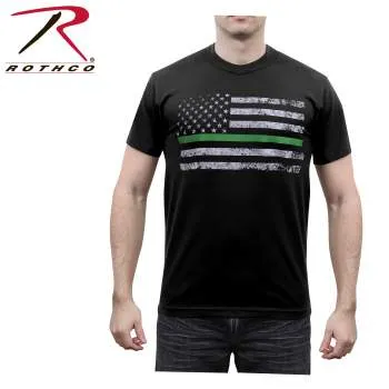 Thin Green Line Distressed Flag T-Shirt