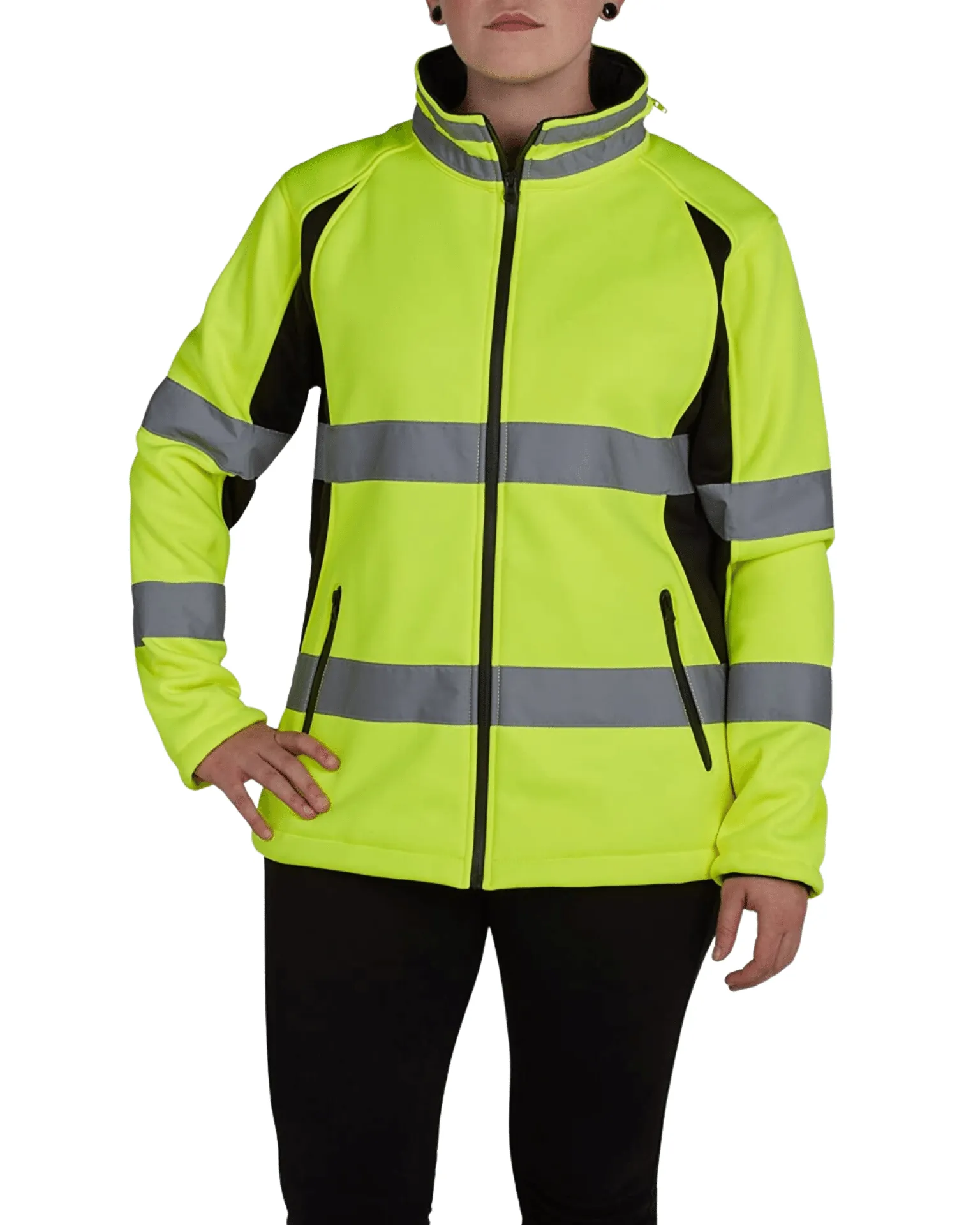 UHV668 HiVis Women's Full Zip Soft Shell Jacket