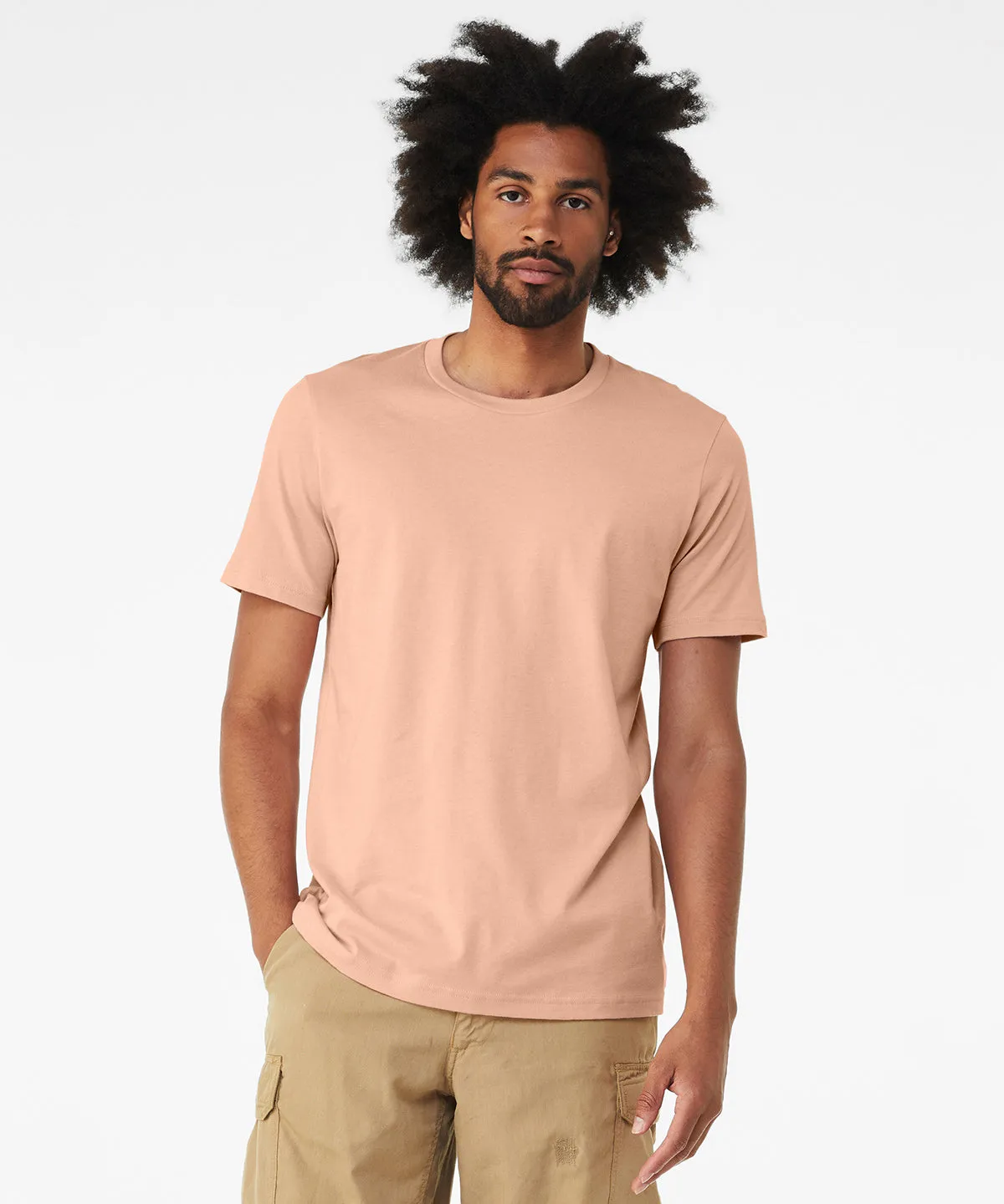 Unisex heather CVC short sleeve t-shirt | Heather Prism Peach