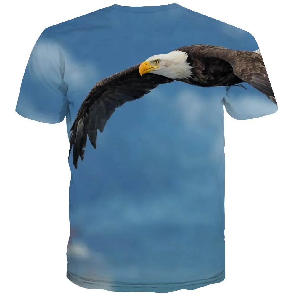 USA T shirts Men Animal T shirts Funny Raptor Tshirts Novelty Fly Shirt Print Eagle T-shirts 3d