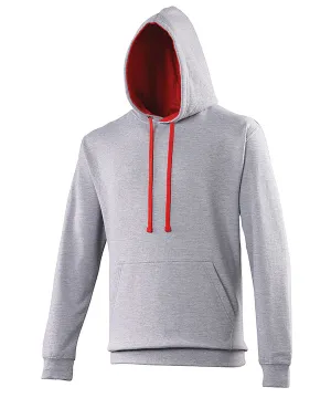 Varsity hoodie | Heather Grey/Fire Red