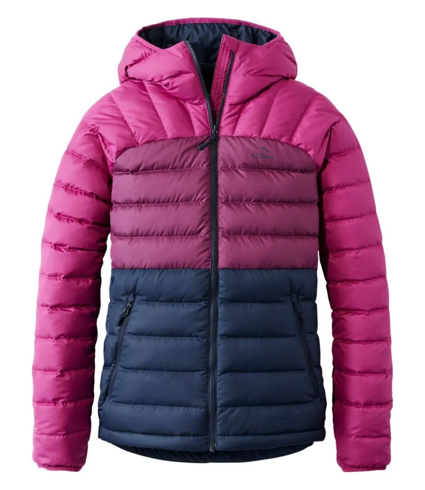 Women's Bean's Down Hooded Jacket, Colorblock