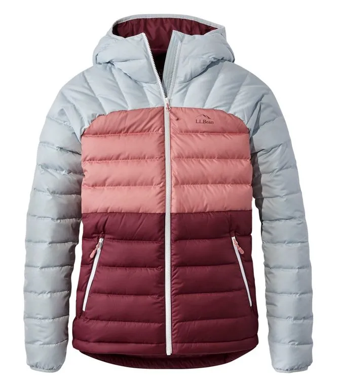 Women's Bean's Down Hooded Jacket, Colorblock