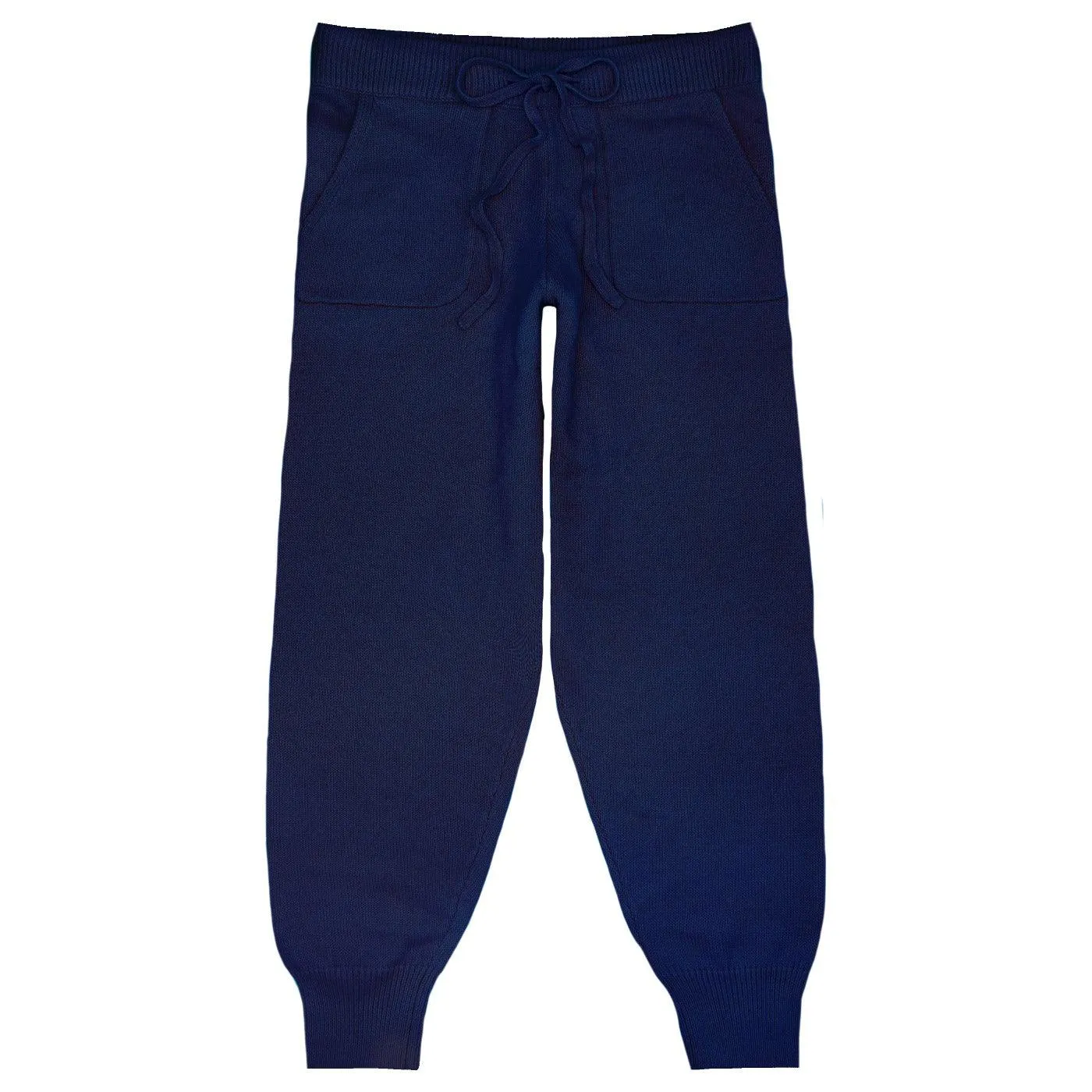 women's navy knit pant