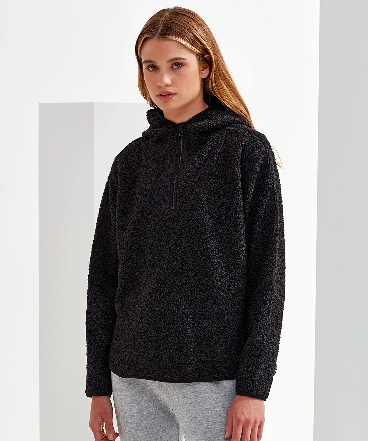 Womens TriDri® sherpa -zip hoodie | Charcoal