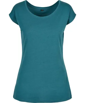 Womens wide neck tee | Teal